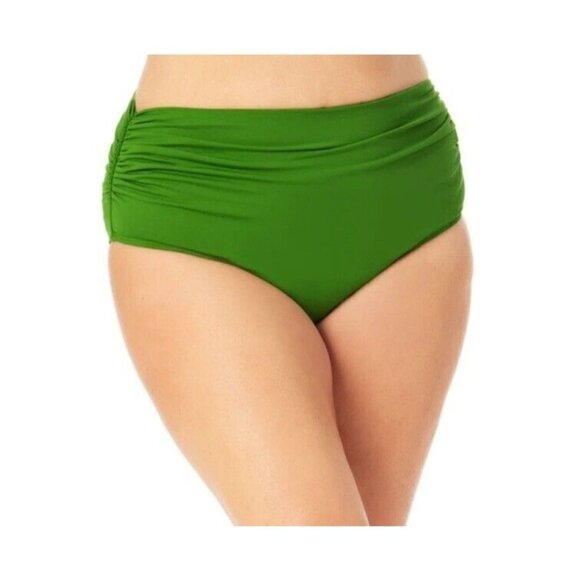 ANNE Cole Plus Size  Convertible High Waist Shirred Swim Bottom. Size 22W. - Picture 1 of 5